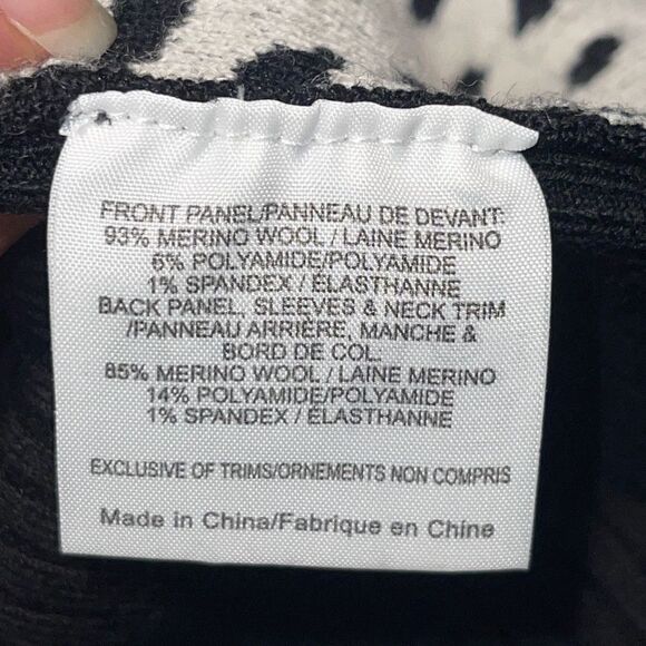 Tory Burch Womens Pony Dot Merino Wool Leopard Gemma Sweater Dress Black Size XS - Picture 10 of 11